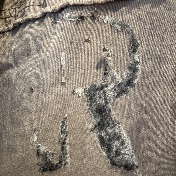 Rock & Roll Shirt Womens XL Brown Shacket Oversized Frayed Hem Made in Italy - Picture 7 of 11